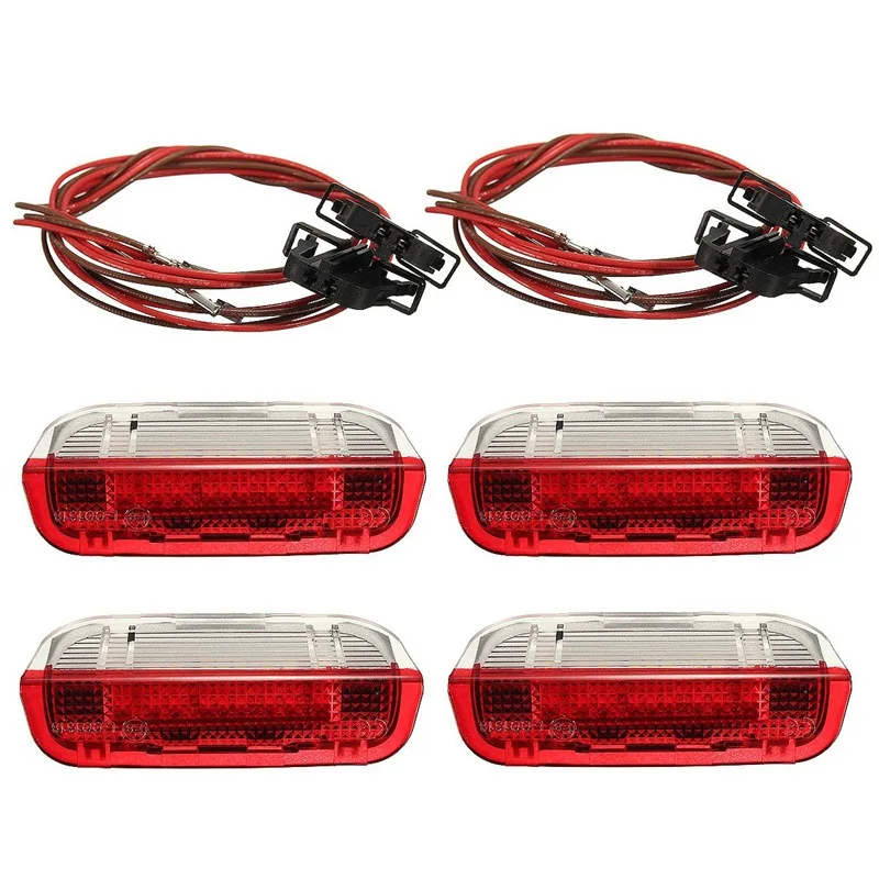 New 4 Pcs Set Door Warning Light With Cable For VW Volkswagen Golf 5 Golf 6