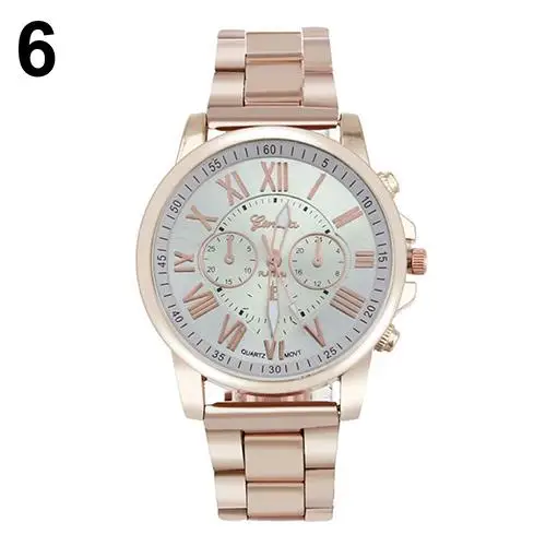 Fashion Geneva Women Men Roman Number Stainless Steel Analog Quartz Wrist Watche Fashion Geneva Women Men Roman Number Stainless Steel Analog Quartz Wrist Watche