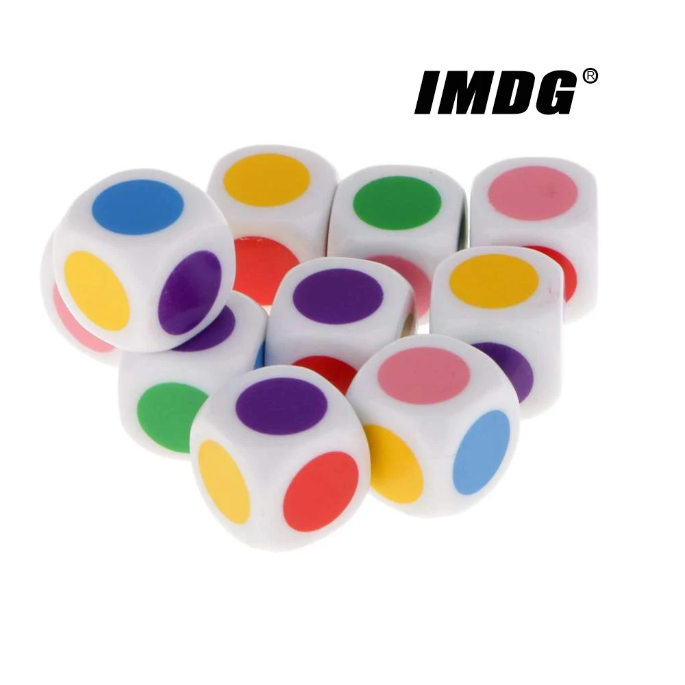 

10pcs/pack #16 Color Printing Dice 16mm Silk Screen Dice Teaching Assistant Dice Special Dice