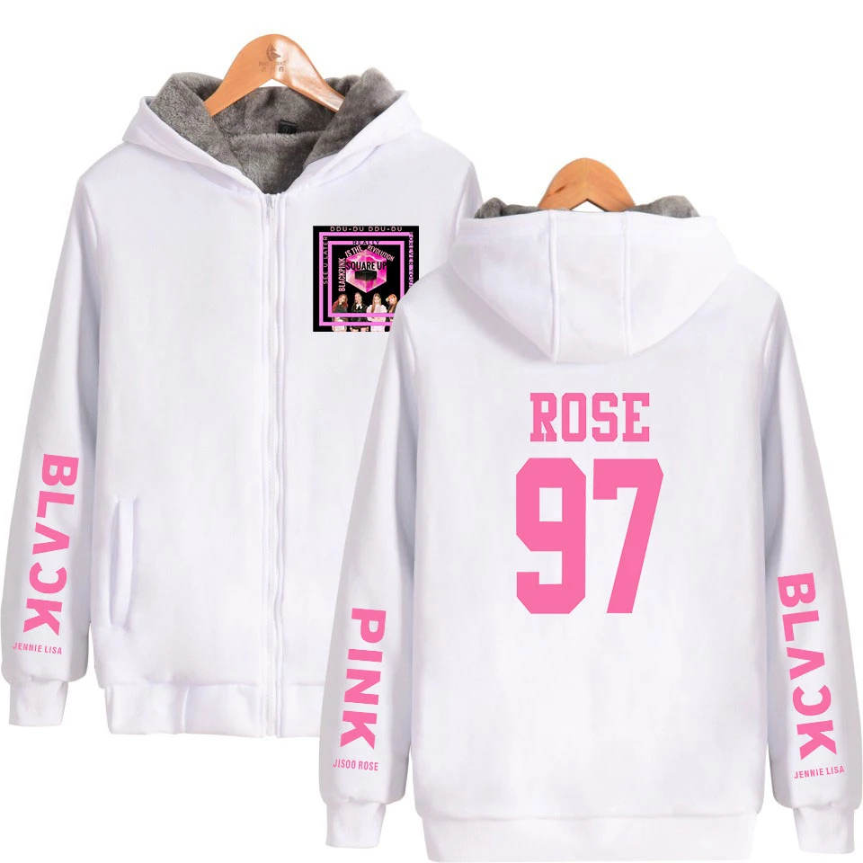 WEJNXIN осень-зима Kpop Blackpink Member Rose толстовки женские толстовки на молнии хип-хоп K-pop вентиляторы молния куртка Пальто 4XL