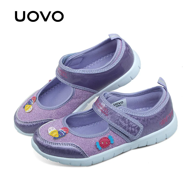 UOVO 2017 New Kids Shoes Fashion Girls Princess Casual Shoes Light Brand Little Girls Dress Shoes