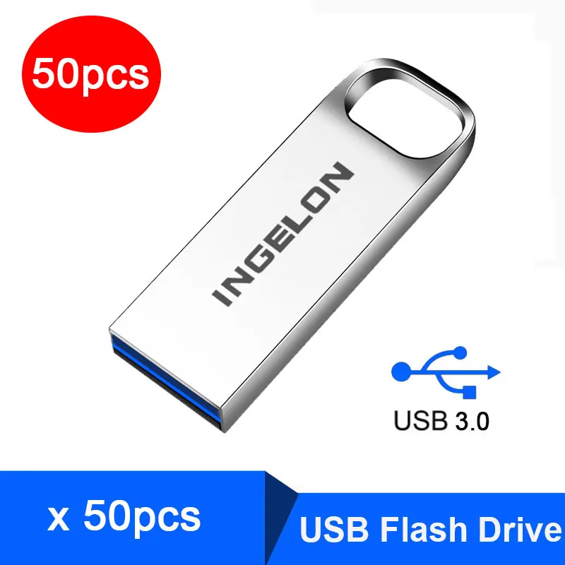 Ingelon 50 шт./лот USB накопитель 16 ГБ 32 ГБ 64 ГБ 128 Гб металл usb2.0/3,0 8 ГБ 4 ГБ Заказные флешки предложения с бесплатной доставкой - Цвет: GT3.0-50PCS