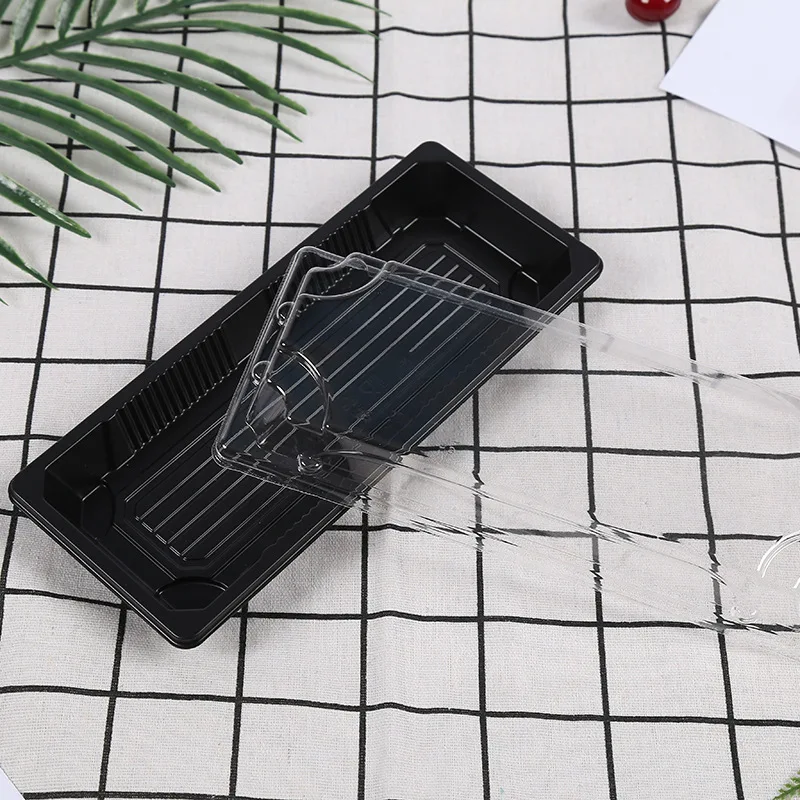 

Disposable Sushi Box Food Take Out Container Japanese Style Clear Plastic Lunch Box Dinnerware Boxes