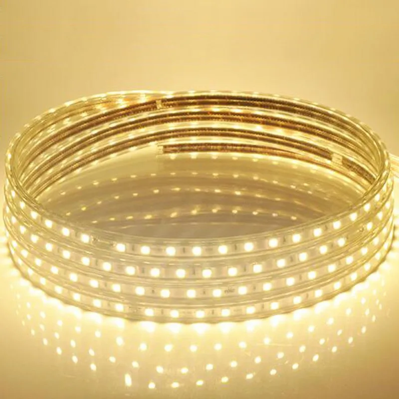 

AC220V Flexible led Strip Waterproof Strip LED / Outdoor Garden Lighting Meter with Plug EU Outdoor Led Strip with UK US EU Plug