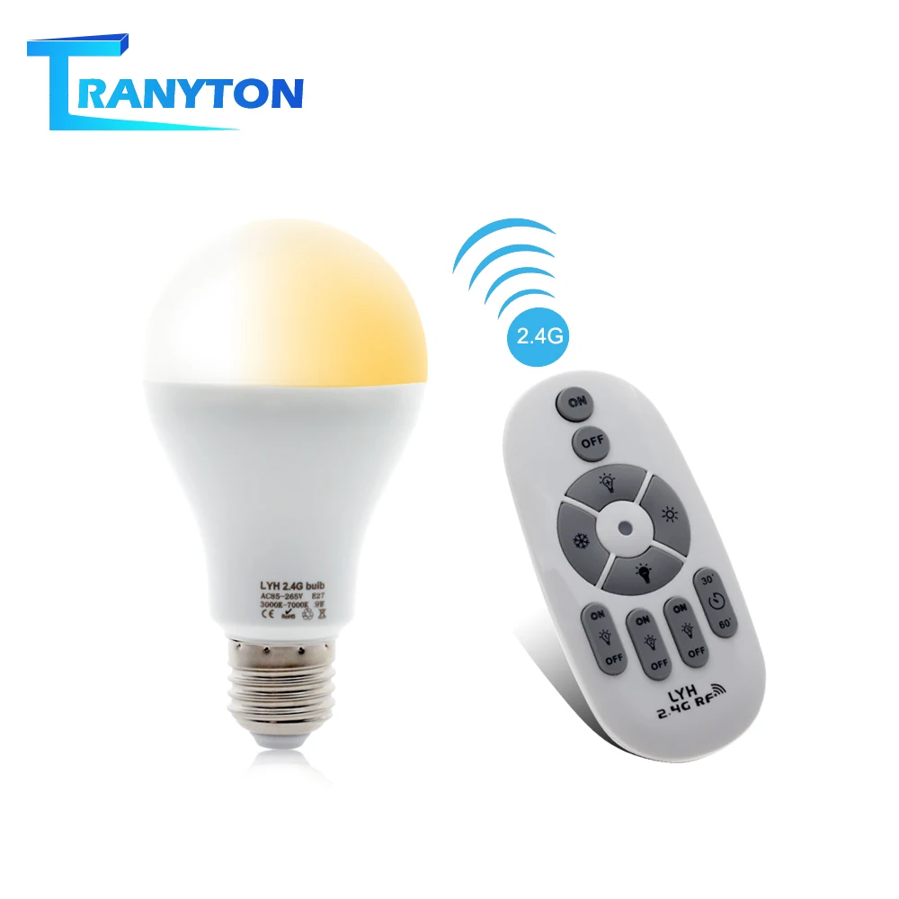  Smart LED Bulb E27 AC86-265V 6W 9W 12W LED Spotlight RF 2.4G Remote Control Smart Lighting Warm Whi - 32889021261