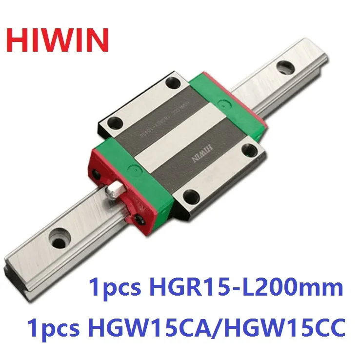 

1pcs 100% original Hiwin linear rail HGR15 -L 200mm + 1pcs HGW15CA HGW15CC linear flange carriage block for cnc