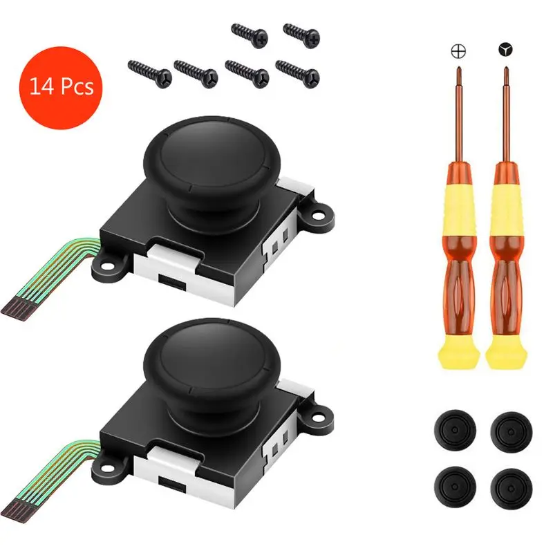 

Two Pack Analog 3D Joycon Switch Joysticks Module Replacement for Nintendo compatiable Left Right Controller Full NS Repair Tool