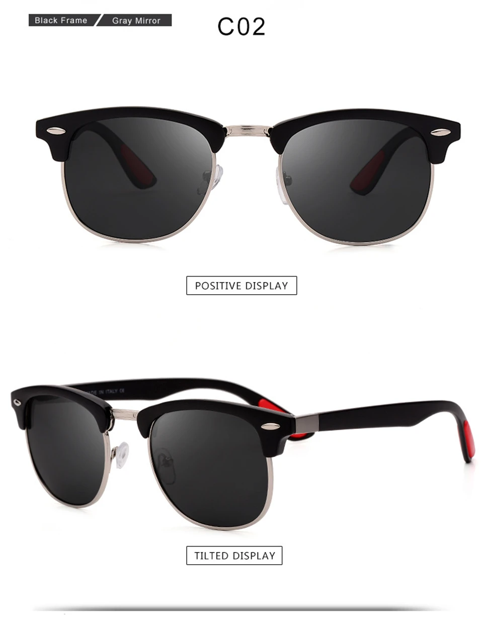 ALIKIAI ретро поляризованные солнцезащитные очки для мужчин и женщин с заклепками квадратные UV400 черные цветные солнцезащитные очки мужские солнцезащитные очки дешевые прямые поставки