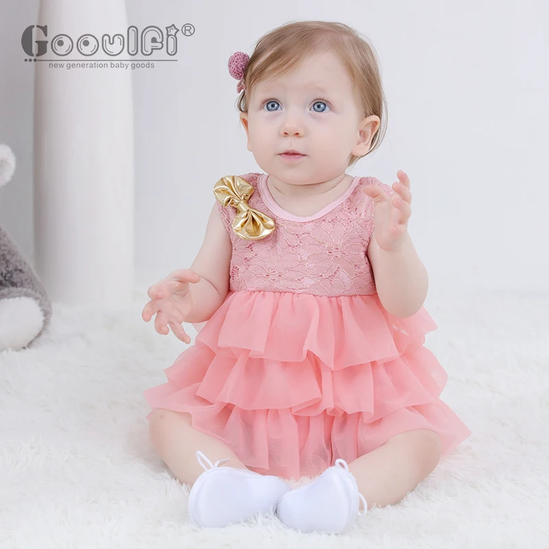 

Gooulfi Cotton Newborn Baby Dress 0-6 Months Floral Newborn Baby Girl Romper Dresses Polyester Lace Summer Baby Girls Onesies