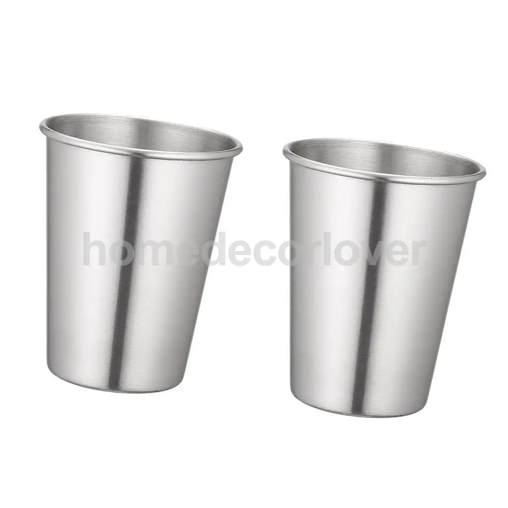 2 Piece Stainless Steel Cup Mug Drinking Coffee Beer Tumbler Travel 30ml/50ml/180ml/320ml