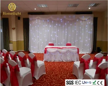

Hot Sale 4X6m White Star Cloth LED Star Curtain for wedding decoration