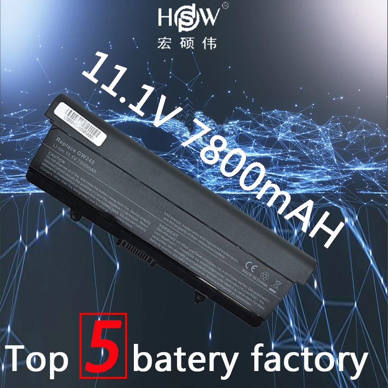 

9CELL 7800MAH Laptop Battery FOR Dell GW240 297 M911G RN873 RU586 XR693 for Dell Inspiron 1525 1526 1545 x284g akku