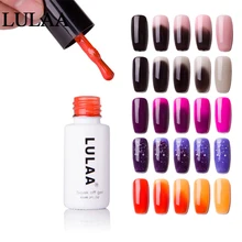 LULAA marque de mode nouveaux ongles cosmétiques pour les femmes 6ml Pigment noir rouge tremper changement de température couleur Led UV Gel vernis à ongles(China)