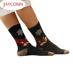 Coolbeener/Новые Модные женские носки с принтом животных, Теплые повседневные носки со снежинками, dec29, Прямая доставка