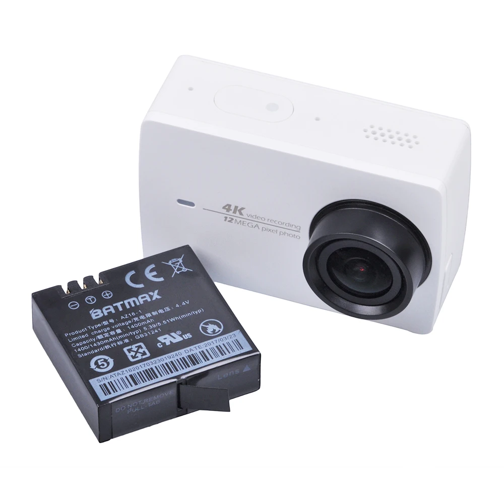 Lot de 4 batteries 1400mAh pour Xiaomi Yi 4K II Action Camera