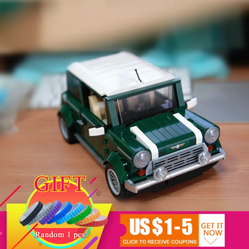 

21002 1077Pcs MINI Cooper set Compatible With 10242 Technical series Model Building Blocks children DIY toys gift