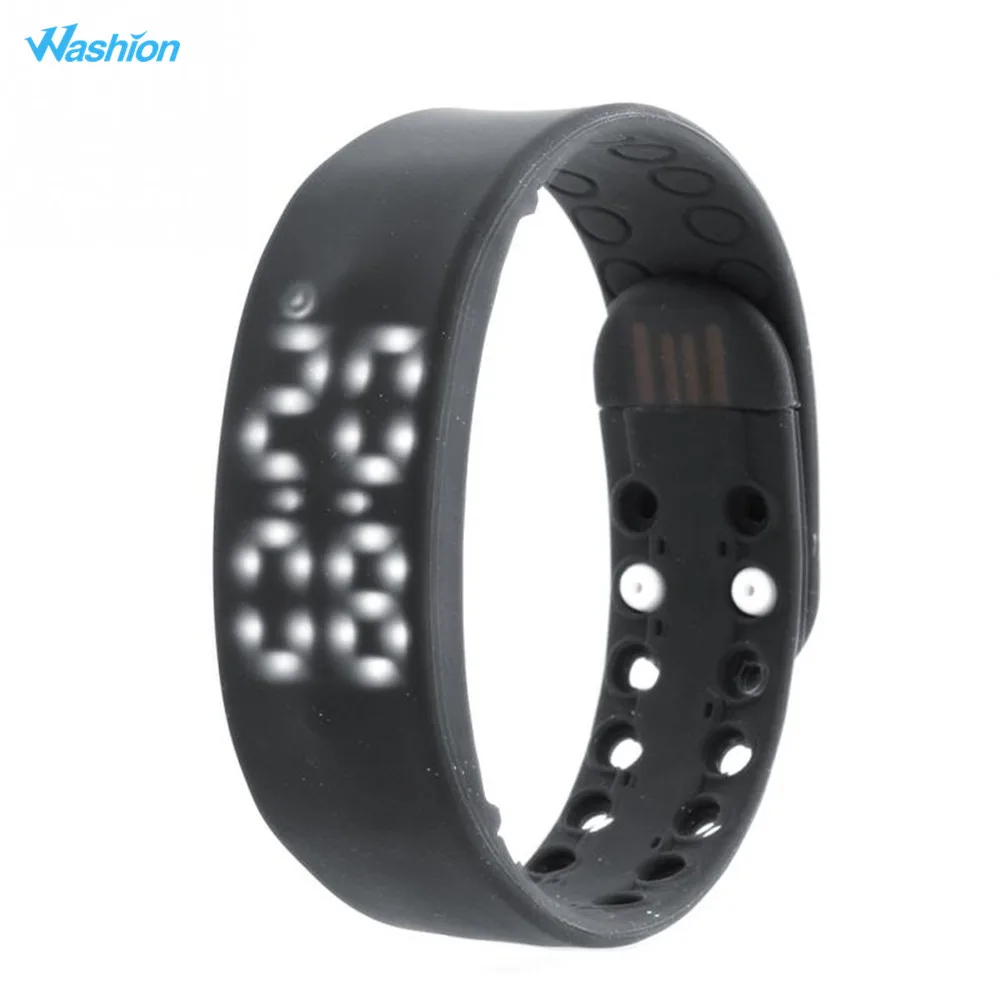 Washion W2 Smart Band Fitness Tracker Rechargeable Durable 3D LED Pedometer Sleep Monitoring USB Sports Smart