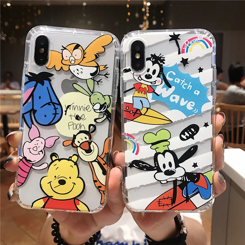 

Cute Winnie Pooh Tigger Piglet Eeyore Soft Silicone phone Case for iphone 6 6s 7 8 plus Cartoon Back Case for iphone X XR XS MAX
