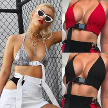Women Bra Front Buckle Bralette Bralet Bra Bustier Crop Top Unpadded Tops Sexy Club Party Tops shining knoted front metallic crop top