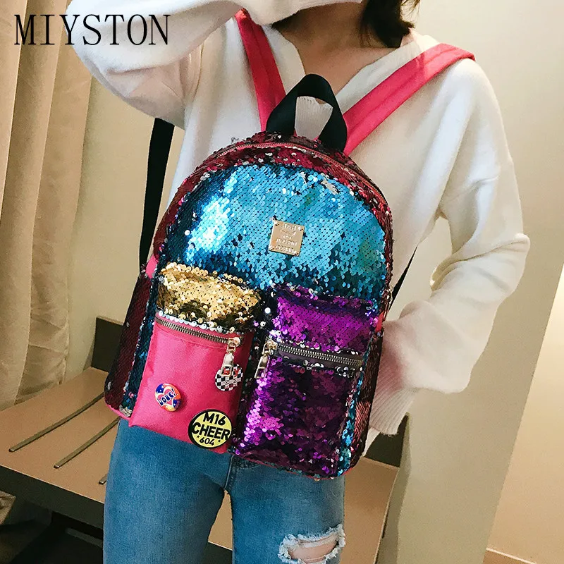 

Fashion Women Backpack Sexy Sequins Youth Backpacks for Teenage Girls Female School Bag Dazzling Bagpack Mochilas Mujer