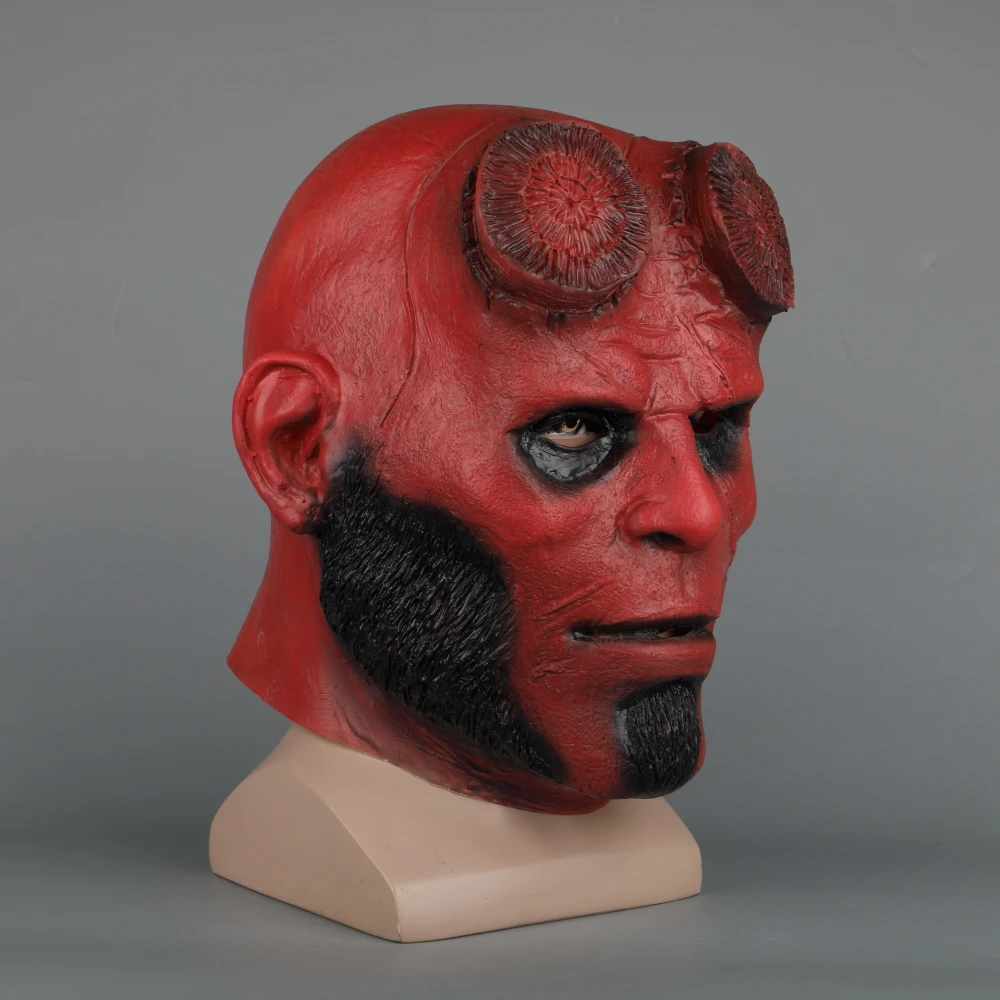 Hellboy Mask Latex Masquerade Carnival Costume Masks Hood Cosplay Mask Halloween Party Prop (8)