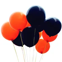 100 шт черные оранжевые латексные воздушные шары 12 дюймов 0,077 унции утолщение жемчужные воздушные шары для вечеринок в стиле Хэллоуин
