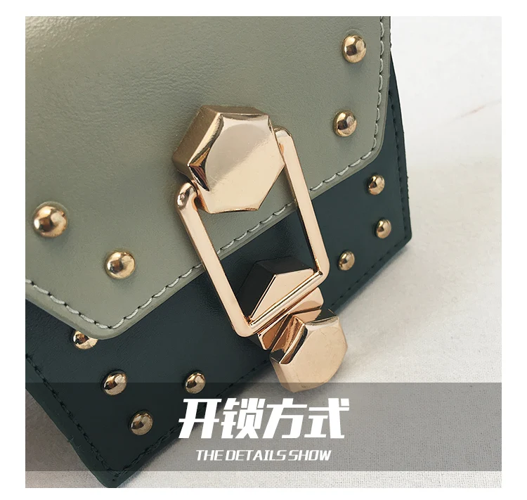 Мини-сумка Новая женская han edition brim chain маленькие вечерние сумки модная сумка на одно плечо с заклепками