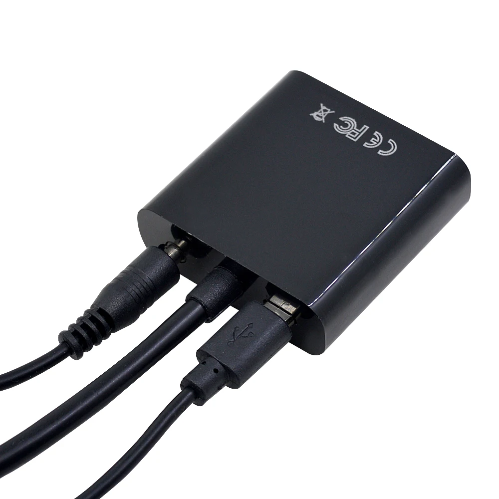 CHIPAL 10 шт. для преобразователя HDMI в VGA с аудиокабелем + блок питания USB PS3 PS4 ПК