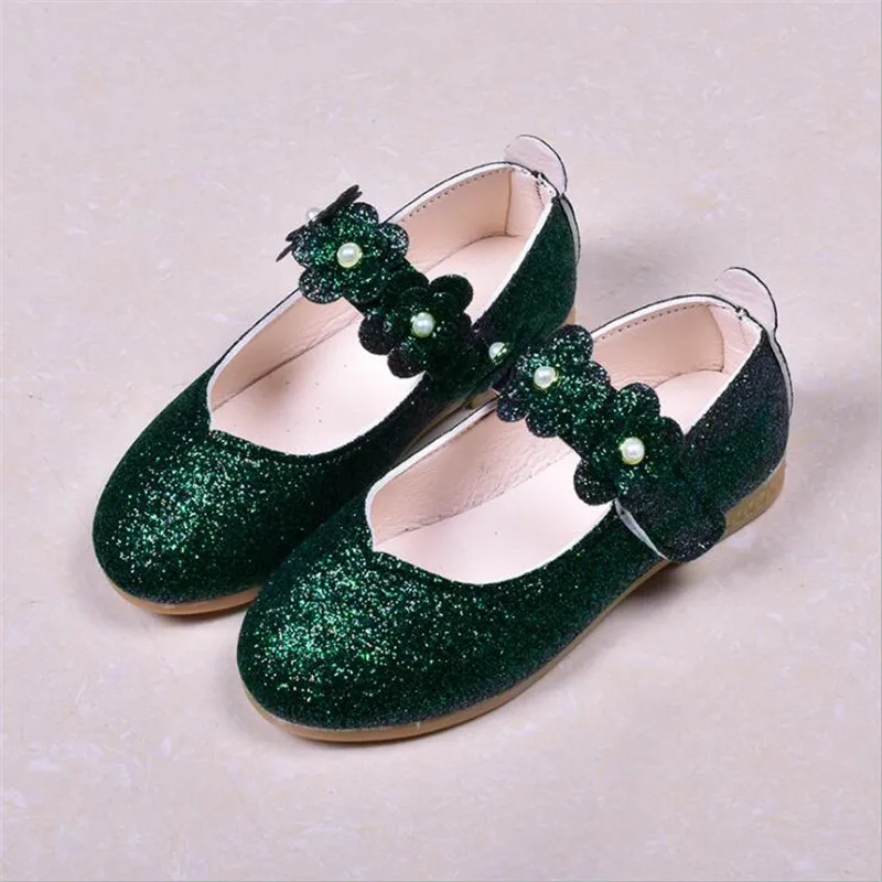 

MHYONS 2019 princess shoes autumn new pearl flower children's shoes children's flat shoes girls casual sports shoes sequins