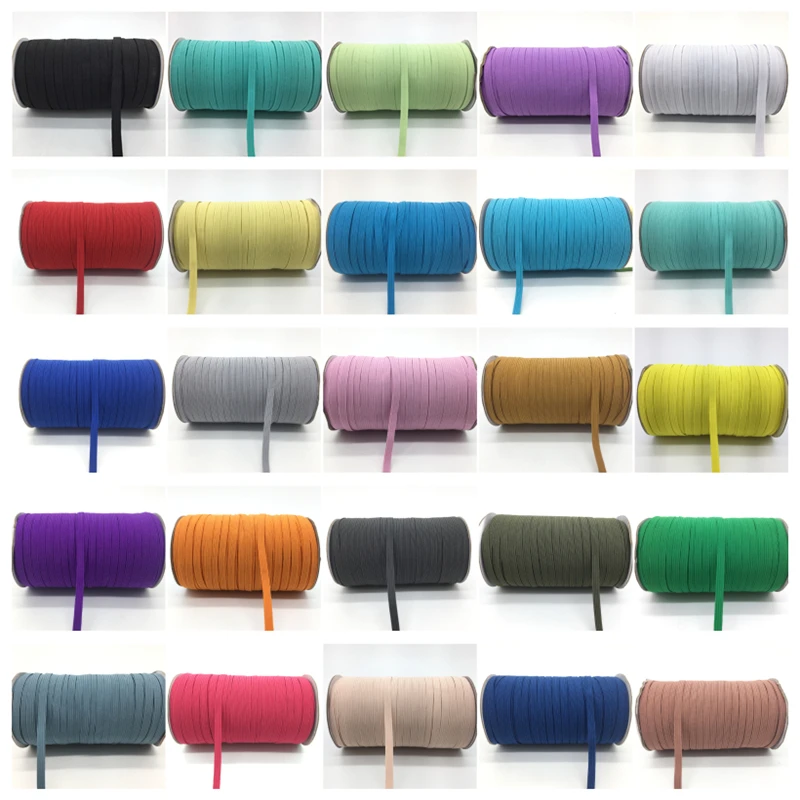 

32 Colors 5 Yards 7mm Elastic Band Multirole Trim Ribbon Sewing Spandex Lace Trim Waist Band Garment Accessory