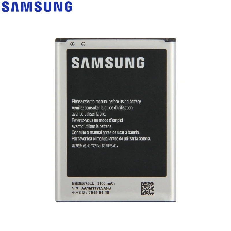 Оригинальная замена samsung Батарея для samsung Galaxy Note 2 N7100 N7108D NOTE2 N7102 N719 N7108 EB595675LU 3100 мА-ч