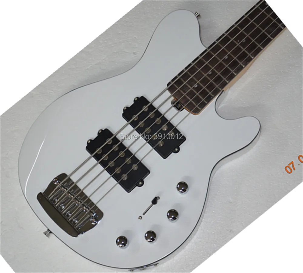 Top quality White color Music Man 5 Strings electric Bass Guitar,Factory shop 5 strings guitar Bass Top quality White color Music Man 5 Strings electric Bass Guitar,Factory shop 5 strings guitar Bass