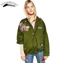 Новинка, Женские куртки в стиле панк, осенняя куртка с вышивкой, Женская куртка, Новое поступление, универсальная Свободная Женская куртка с карманами, пальто