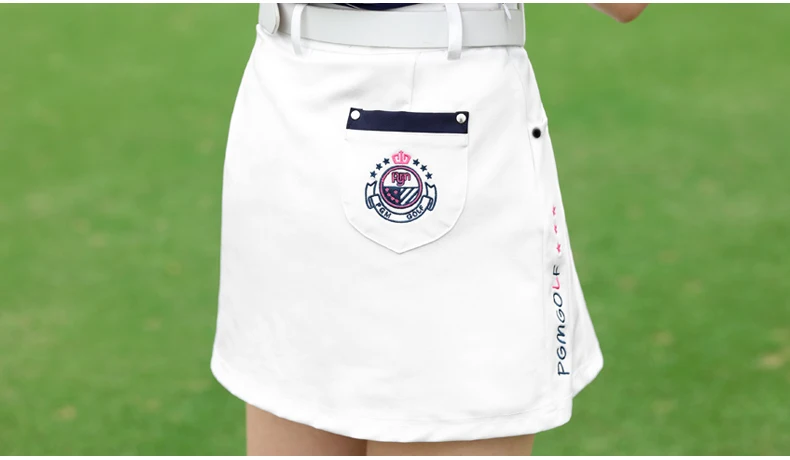 Женская Спортивная одежда для гольфа Летние Женские однотонные шорты для гольфа юбка быстросохнущая дышащая белая Гольф-юбки с небольшой сумкой
