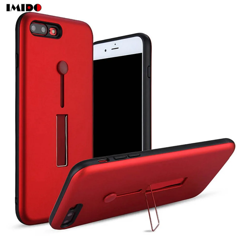 IMIDO скрытый чехол-подставка для телефона с кольцом iPhone 7 8 Plus простой мягкий чехол