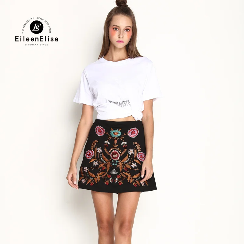 Buy Runway Skirt 2017 Floral Embroidery Women High