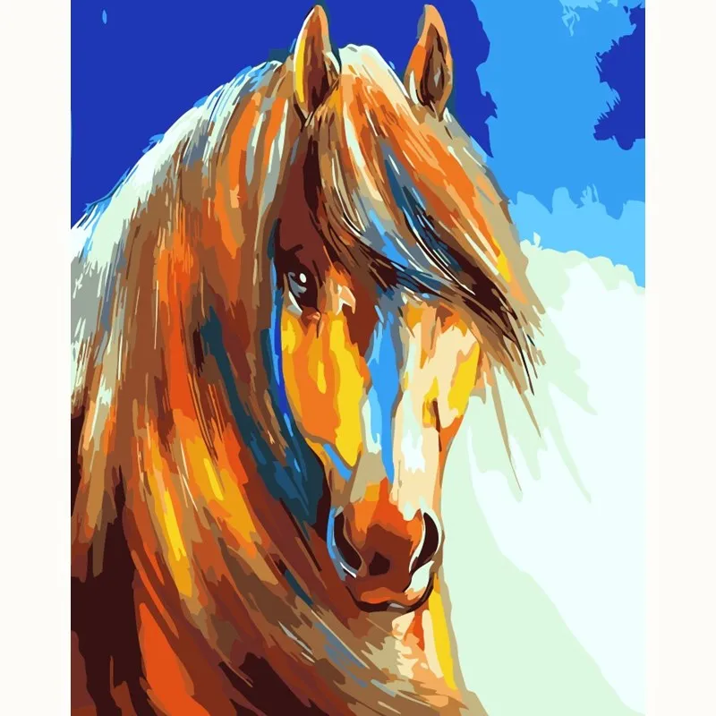 

Horse Running Animal DIY Painting Numbers picture By Number Digital Pictures Coloring by hand Unique Gift decor Home Painting