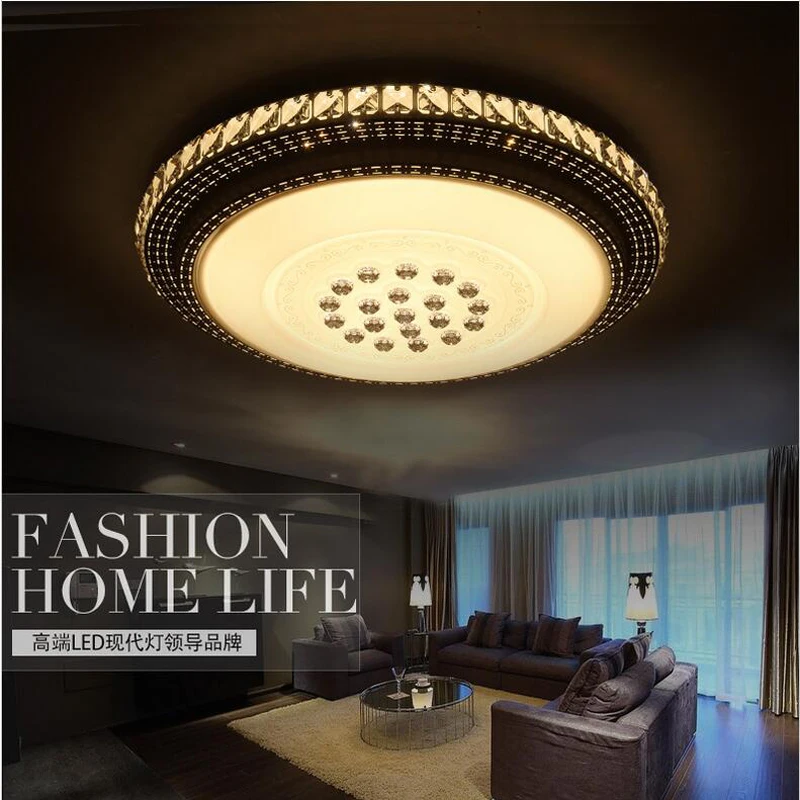 Ecolight Modern Led Ceiling Light Crystal Flush Mounted Metal Acrylic Led Light for Living Bed Room