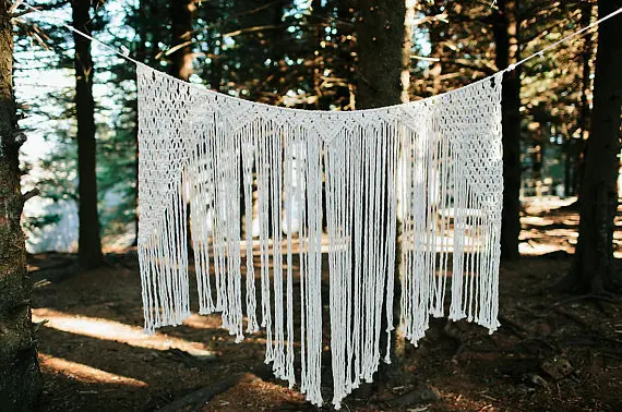 

Boho macrame wedding backdrop Boho wedding photo backdrop Large macrame curtain Macrame backdrop wedding