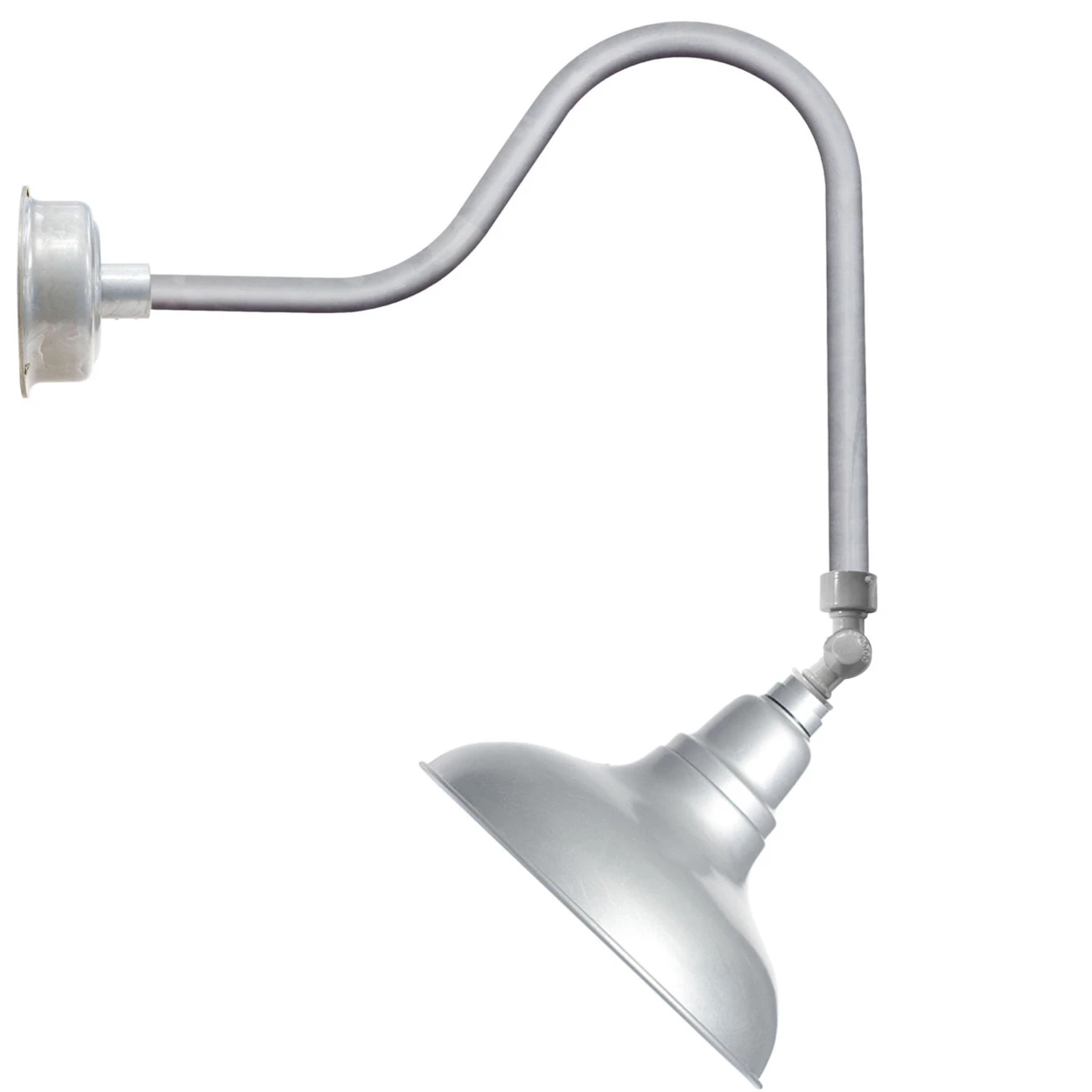 12 Dahlia LED Sign Light with Sleek Arm in Galvanized Silver