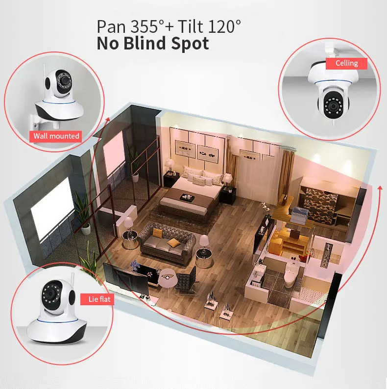 2.0MP 1080P ночное видение беспроводной Wi-Fi Pan Tilt P2P XMeye IP камера IR-CUT Сеть P/T sd-карта видео Крытый CCTV веб-камера