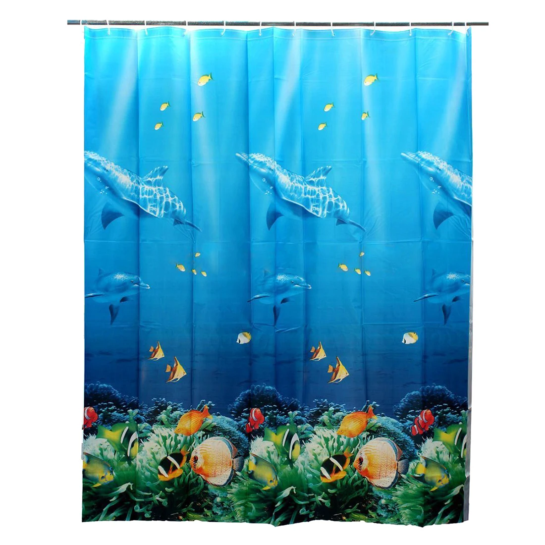 180x180cm Tropical Beach Sea Dolphin Fish Ocean Color Shower Curtain