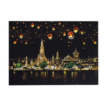 

Magic Scratch Art Paper Colorful City Famous Spots Nightscape Pattern DIY Painting Board Notepad with Stylus Tool Perfect Gift