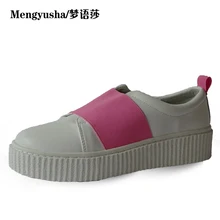 Mengyusha2018 новая кожаная женская обувь повседневная кожаная женская обувь на плоской подошве женские лоферы на шнуровке