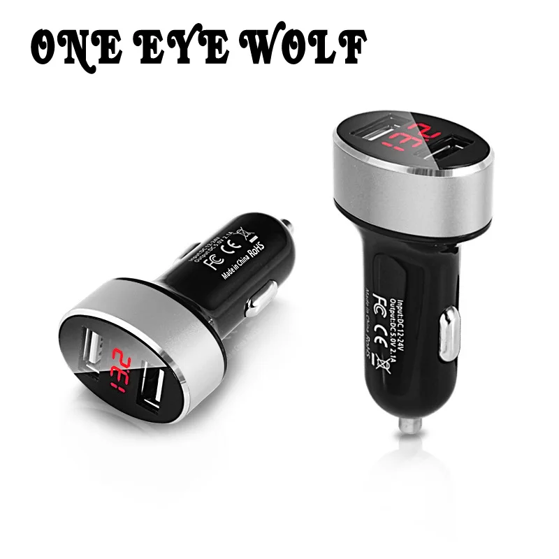 

5V 2.4A Dual Port USB Car Charger LED Display Cigarette Lighter Charging Adapter For Xiaomi Huawei Samsung iPhone 8 Plus XS XR
