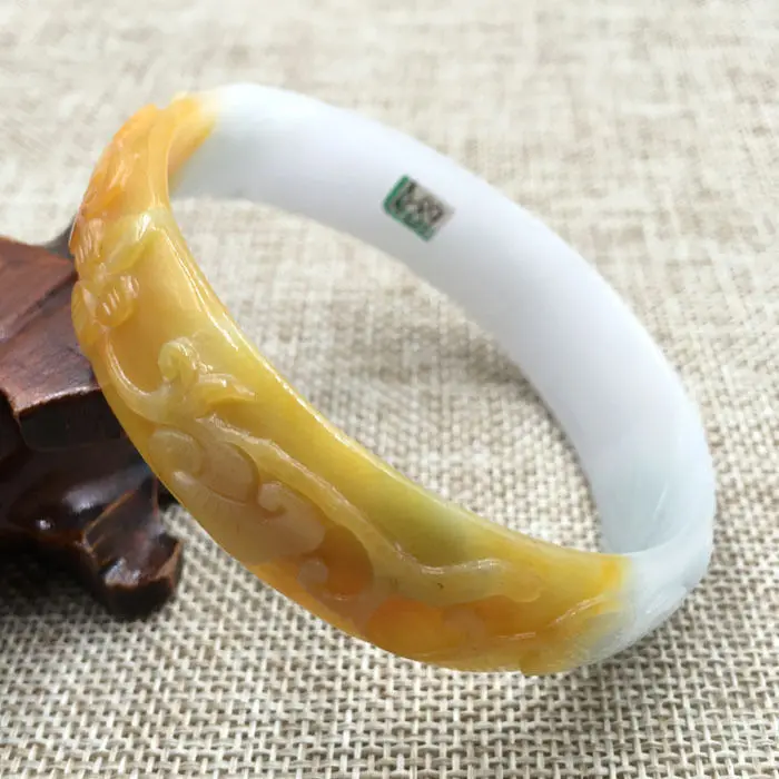 

FREE SHIPPING>>>@@ A-89 Beautiful China Hand-carved Orange Jadeite Jade Gems Bracelet Bangle 65mm NEW