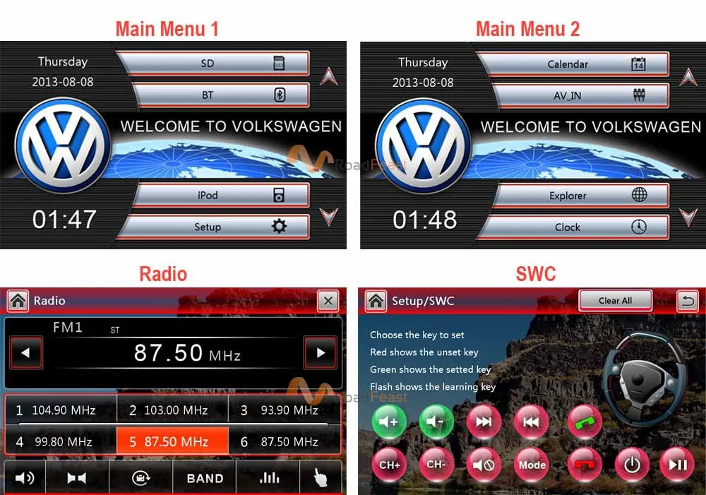 7inch VW Menu 1