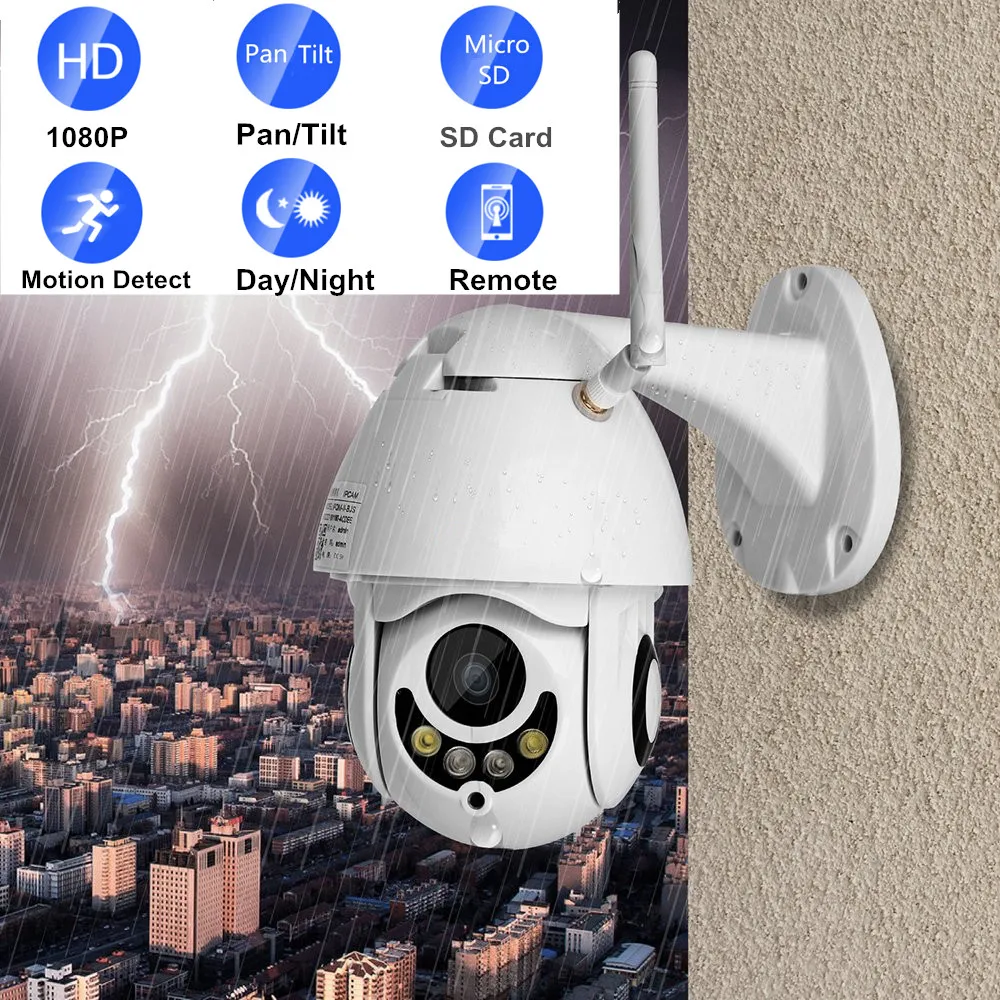 Cámara ip wifi ptz al aire libre HD 1080 P 2mp video vigilancia cam impermeable de dos vías de audio visión nocturna cúpula inalámbrico mini las cámaras - 1