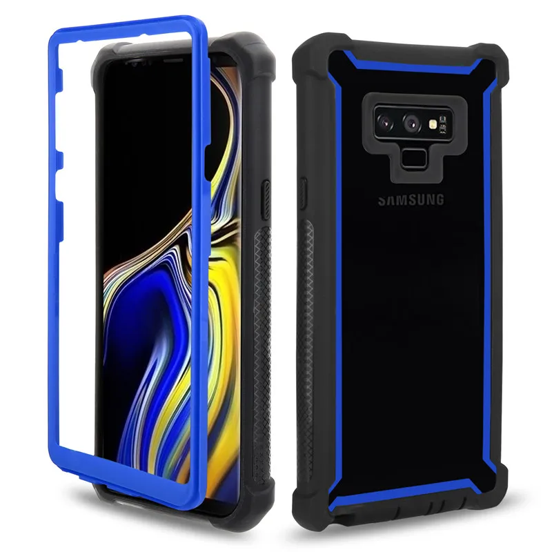 Heavy Duty Protection Doom armor PC TPU Phone Case for Samsung Galaxy S8 S9 S10 Plus Note 8 9 S10e E Shockproof Dustproof Cover - Color: Blue