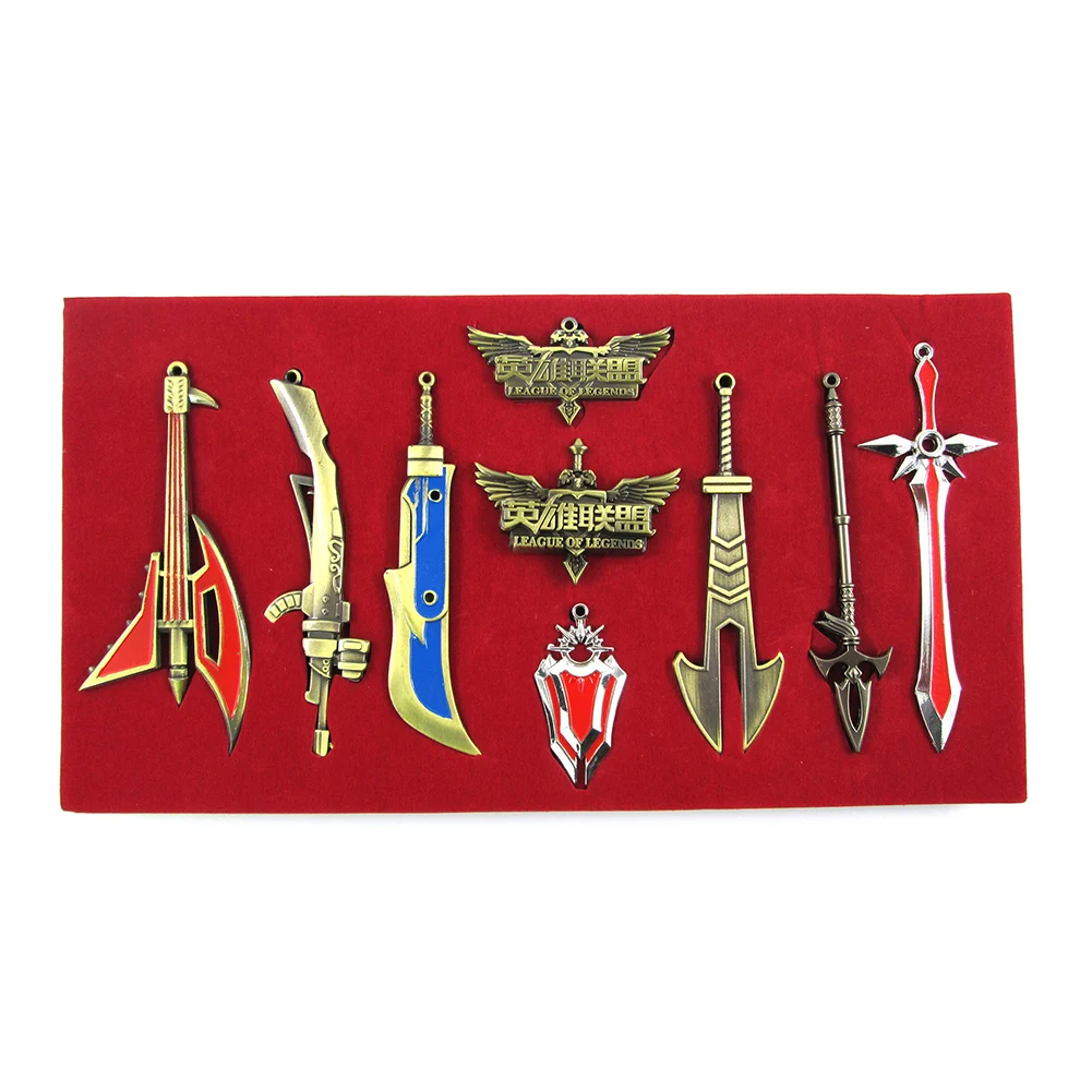 9pieces B Garen Riven Ashe Draven Darius Irelia Fortune Mordekaiser Jarvan Diana Tryndamere Sword настольное украшение в штучной упаковке модель шт/комплект - Цвет: 9pieces B